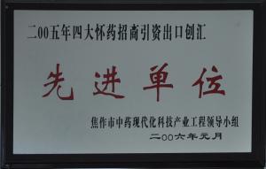 2005年四大懷藥招商引資先進(jìn)單位